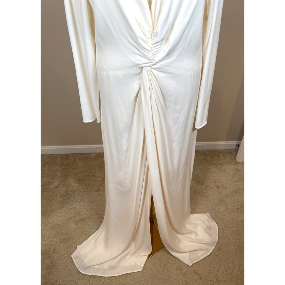 REFORMATION Gatsby Long Sleeve Plunging V Neckline Draped Maxi Dress Sz 16 - Picture 6 of 10